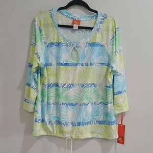 Hearts of Palm Women's Top - Color Binge Color Sz 1X New With Tags